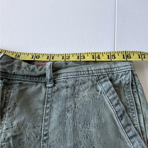 Anthropologie The Wanderer Pants Size 31 Sage Green Jacquard Palm Tree Print - Picture 12 of 14